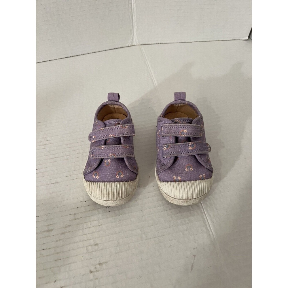 Toddler Purple‎ With Rainbows Hook And Loop Closure Sneakers - Cat & Jack - Sz 5